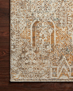 Loloi Rugs Lourdes Collection Rug in Ivory, Orange - 7.8 x 10 feet