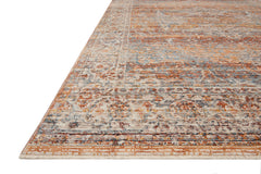 Loloi Rugs Lourdes Collection Rug in Tangerine, Ocean - 7.8 x 10 feet