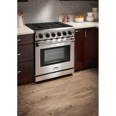 Thor Kitchen Package - 30 In. Natural Gas Range, Range Hood, Microwave Drawer, AP-LRG3001U-W-4