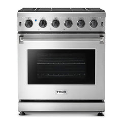 Thor Kitchen Package - 30 in. Propane Gas Range, Range Hood, Microwave Drawer, Refrigerator with Water and Ice Dispenser, Dishwasher, AP-LRG3001ULP-13