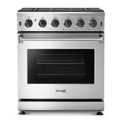 Thor Kitchen Package - 30 in. Propane Gas Range, Range Hood, Refrigerator with Water and Ice Dispenser, Dishwasher, Wine Cooler, AP-LRG3001ULP-11