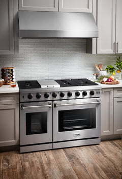 Thor Kitchen Appliance Bundle - 48 in. Propane Gas Range and Range Hood, AB-LRG4807ULP