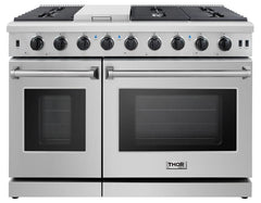 Thor Kitchen Bundle- 48 in. Propane Gas Range, Range Hood, Refrigerator, Dishwasher, Wine Cooler, Microwave, AB-LRG4807ULP-8