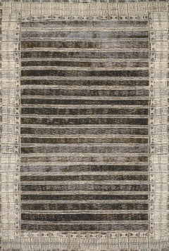 Loloi Rugs Mika Collection Rug in Charcoal, Ivory - 10.5 x 13.8 feet