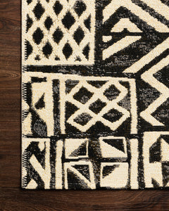 Loloi Rugs Mika Collection Rug in Ivory, Black - 10.5 x 13.8 feet