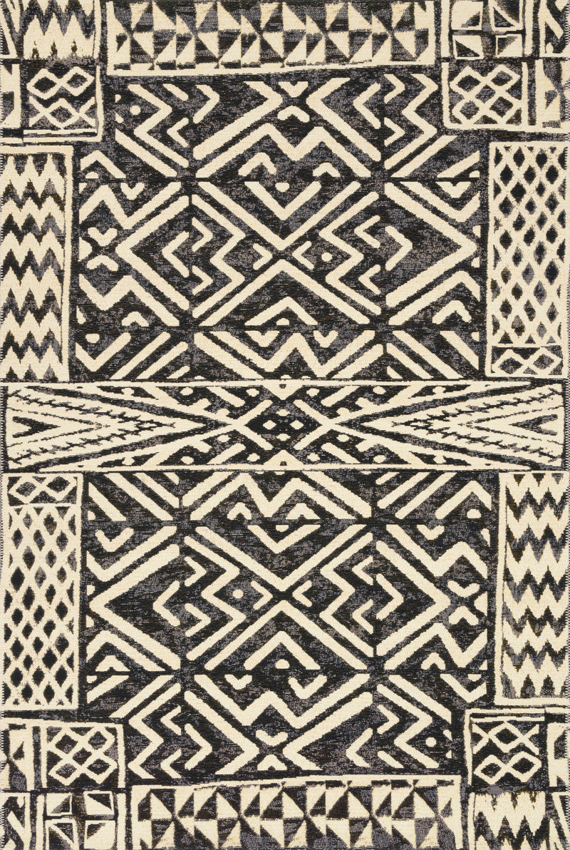 Loloi Rugs Mika Collection Rug in Ivory, Black - 10.5 x 13.8 feet