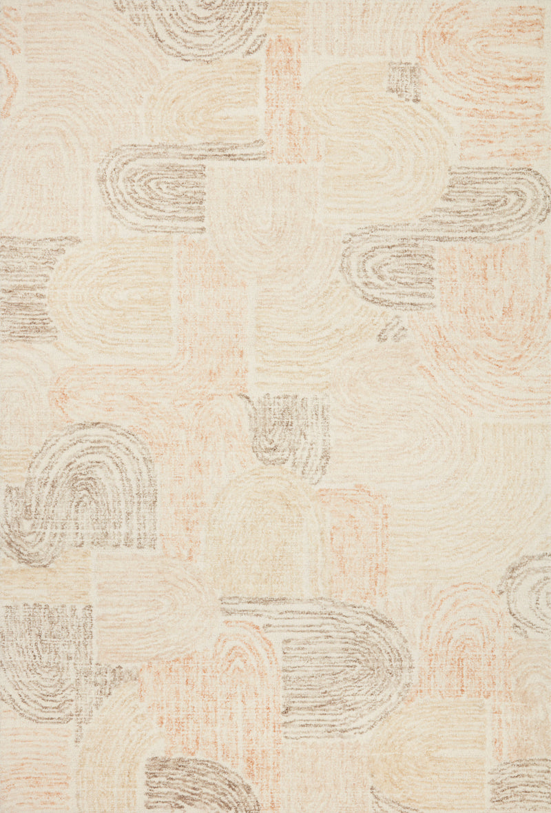 Loloi Rugs Milo Collection Rug in Peach, Pebble - 8.5 x 12 feet