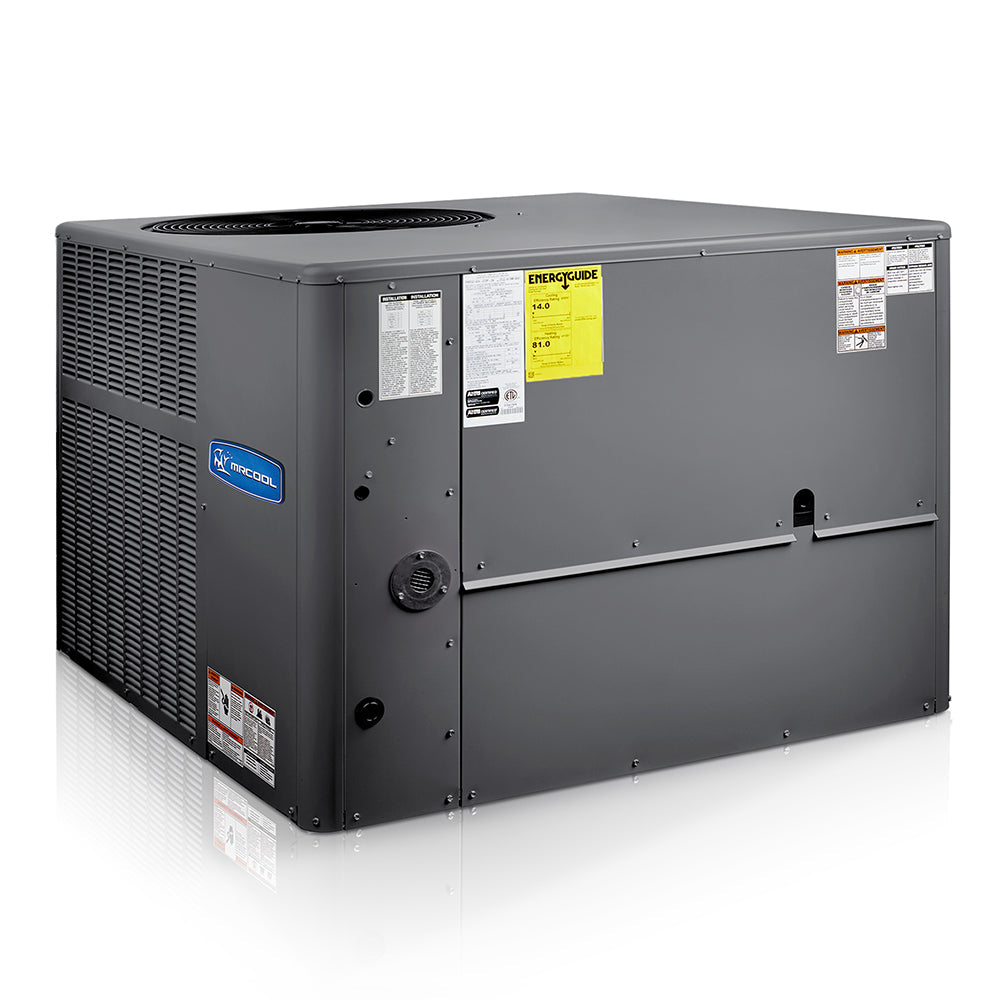 MRCOOL 4 Ton 14 SEER 115K BTU Heat Horizontal or Down Flow Package Air Conditioner and Gas, MPG48S108M414A