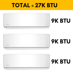 MRCOOL DIY Mini Split - 27,000 BTU 3 Zone Ductless Air Conditioner and Heat Pump with 16 ft. Install Kit, DIYM327HPW00C00