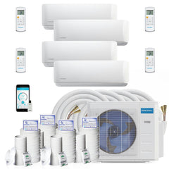 MRCOOL DIY Mini Split - 36,000 BTU 4 Zone Ductless Air Conditioner and Heat Pump with 50 ft. Install Kit, DIYM436HPW00C194