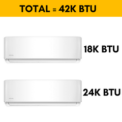 MRCOOL DIY Mini Split - 42,000 BTU 2 Zone Ductless Air Conditioner and Heat Pump with 16 ft. Install Kit, DIYM248HPW00C00