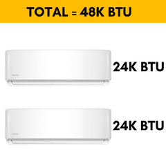 MRCOOL DIY Mini Split - 48,000 BTU 2 Zone Ductless Air Conditioner and Heat Pump with 35 ft. Install Kit, DIYM248HPW01C13