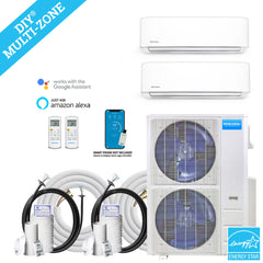 MRCOOL DIY Mini Split - 54,000 BTU 2 Zone Ductless Air Conditioner and Heat Pump with 50 ft. Install Kit, DIYM248HPW04C32