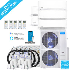 MRCOOL DIY Mini Split - 45,000 BTU 5 Zone Ductless Air Conditioner and Heat Pump with 16 ft. Install Kit, DIYM548HPW00C00