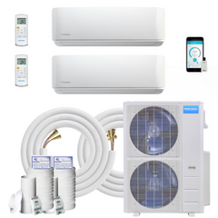 MRCOOL DIY Mini Split - 45,000 BTU 2 Zone Ductless Air Conditioner and Heat Pump with 25 ft. Install Kit, DIYM248HPW02C08