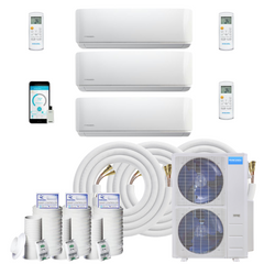 MRCOOL DIY Mini Split - 48,000 BTU 3 Zone Ductless Air Conditioner and Heat Pump with 50 ft. Install Kit, DIYM348HPW01C74