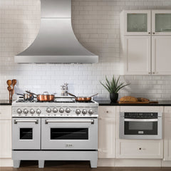 ZLINE 48" Range 6.0 cu. ft. with Gas Stove and Gas Oven in DuraSnow® Stainless Steel, RGS-SN-48