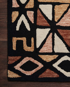 Loloi Rugs Nala Collection Rug in Spice, Black - 8.5 x 12 feet