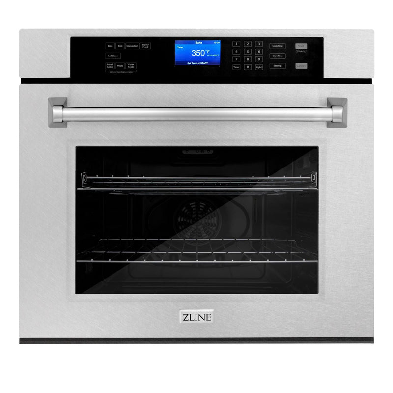 ZLINE 30 in. Professional 5.0 cu.ft. Single Wall Oven in DuraSnow® Stainless Steel with Self-Cleaning, AWSS-30