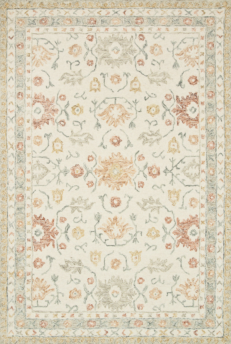 Loloi Rugs Norabel Collection Rug in Ivory, Rust - 9.3 x 13 feet