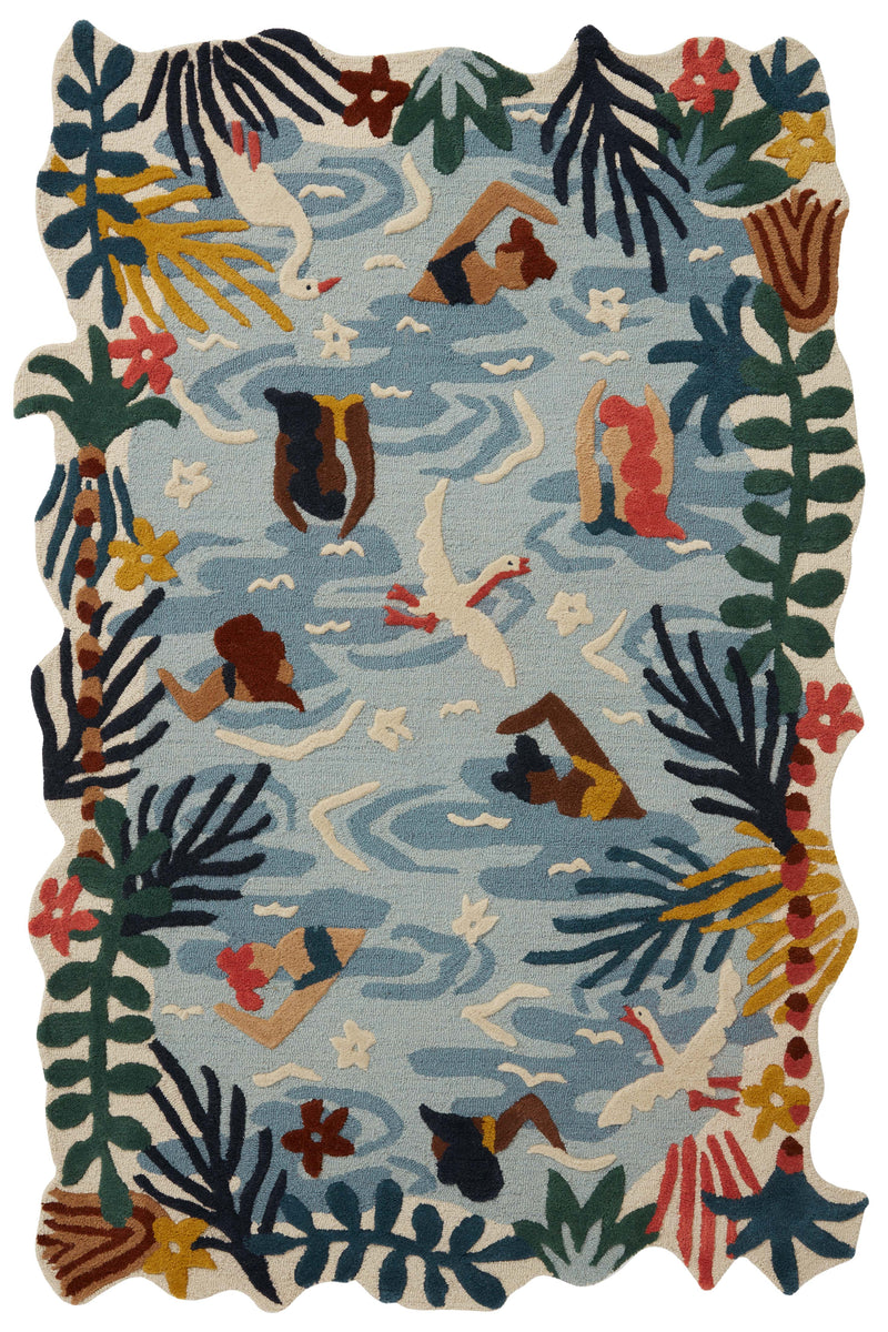 Loloi Rugs Optimism Collection Rug in Ocean, Multi - 7.8 x 9.8 feet