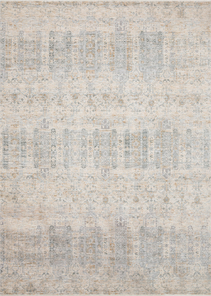 Loloi Rugs Pandora Collection Rug in Ivory, Mist - 6.3 x 8.8 feet