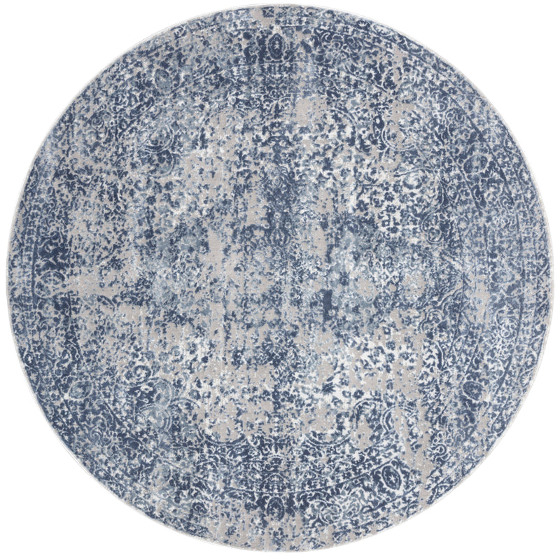 Loloi Rugs Patina Collection Rug in Blue, Stone - 7.8 x 7.8 feet