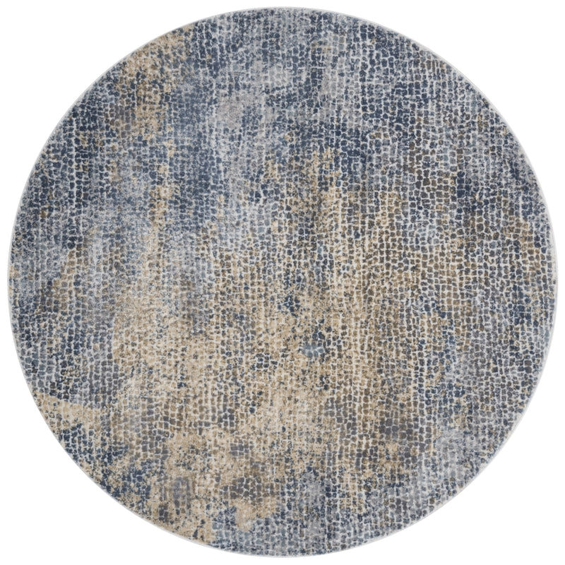 Loloi Rugs Patina Collection Rug in Ocean, Gold - 7.8 x 7.8 feet