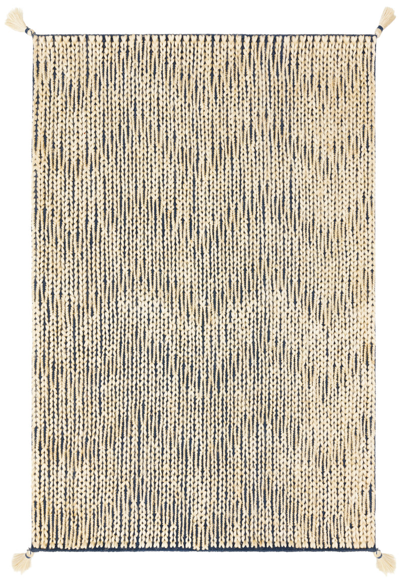 Loloi Rugs Playa Collection Rug in Navy, Ivory - 7.8 x 9.8 feet