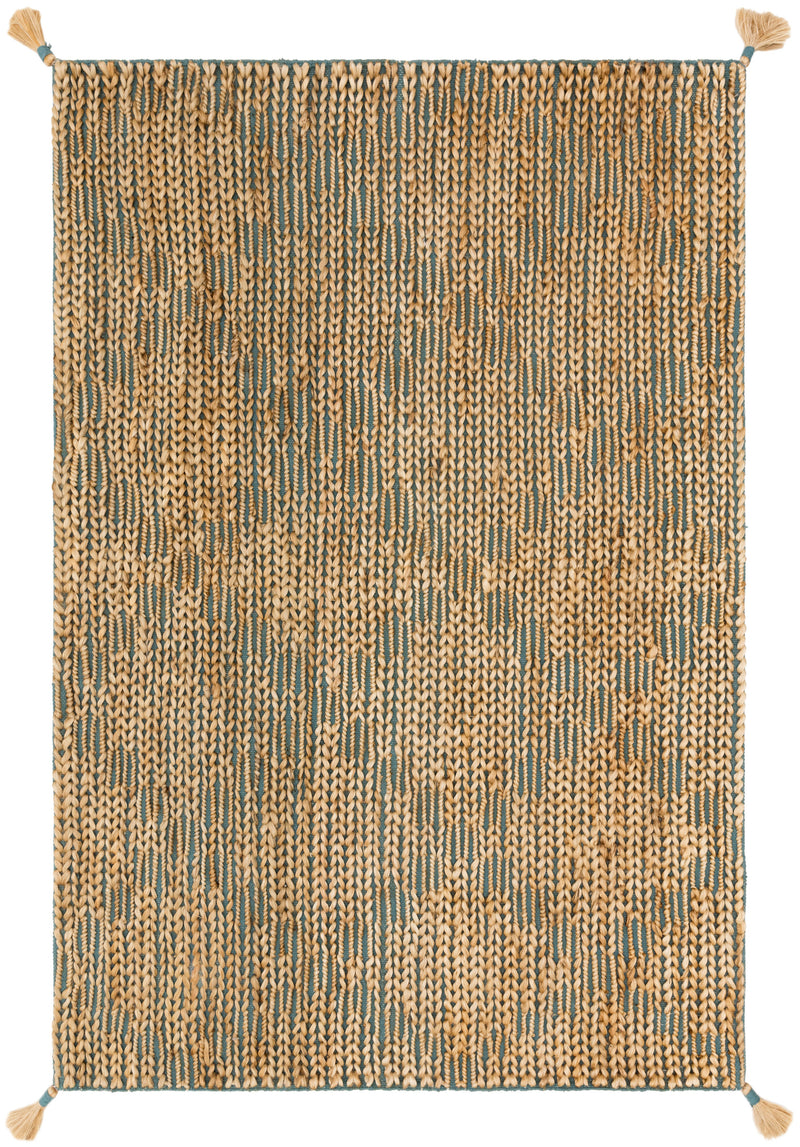 Loloi Rugs Playa Collection Rug in Aqua, Natural - 7.8 x 9.8 feet