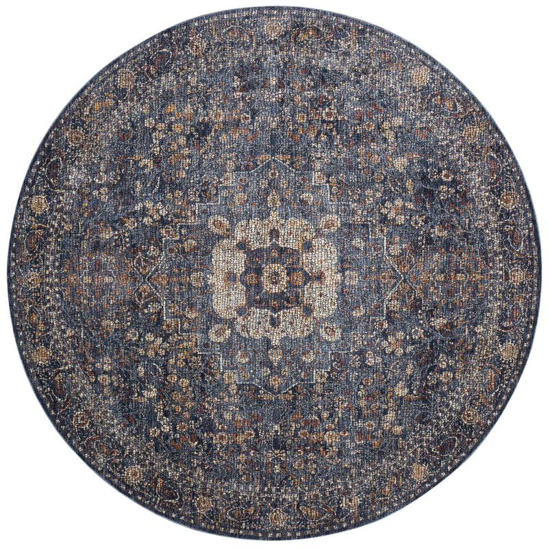 Loloi Rugs Porcia Collection Rug in Blue, Blue - 7.8 x 7.8 feet