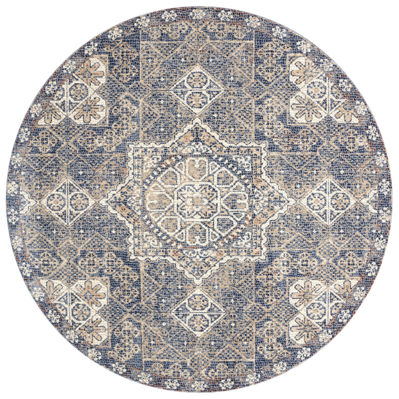 Loloi Rugs Porcia Collection Rug in Blue, Blue - 7.8 x 7.8 feet