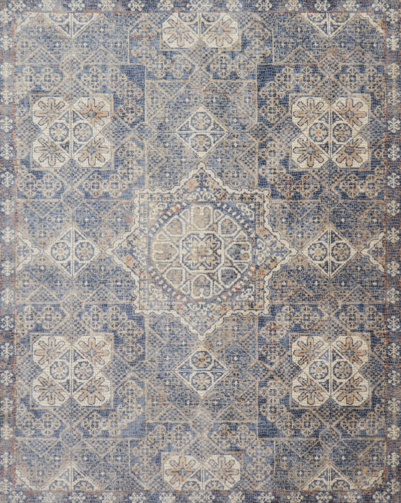 Loloi Rugs Porcia Collection Rug in Blue, Blue - 6.6 x 9.3 feet