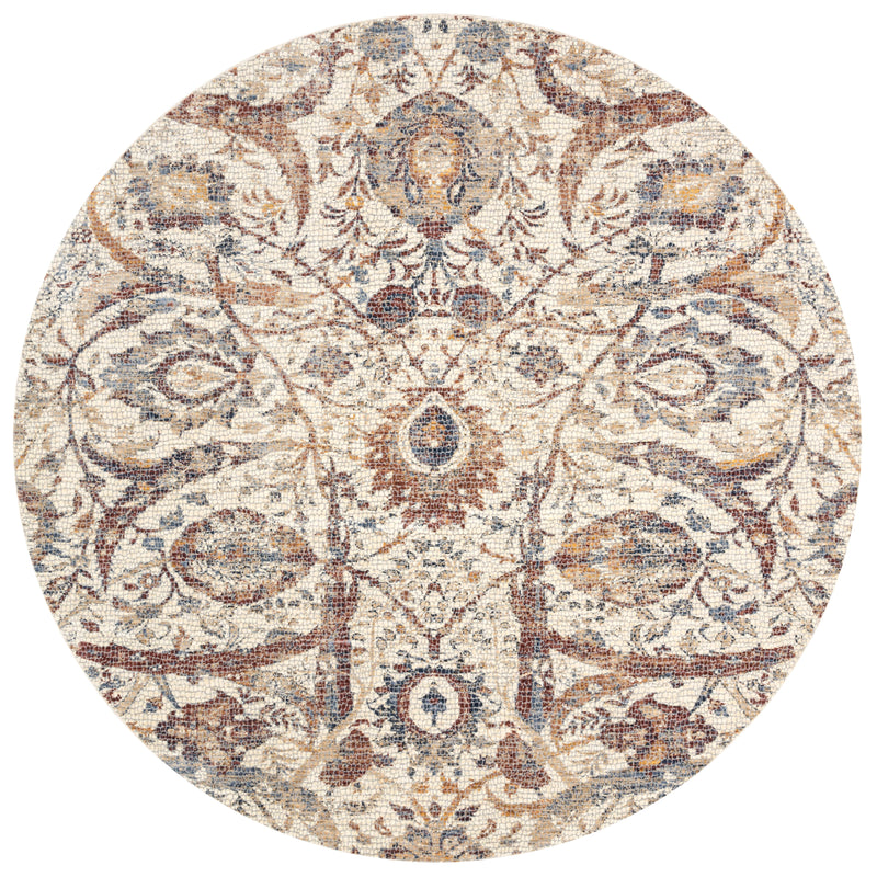 Loloi Rugs Porcia Collection Rug in Ivory, Multi - 7.8 x 7.8 feet