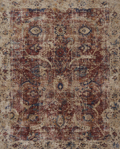 Loloi Rugs Porcia Collection Rug in Red, Beige - 6.6 x 9.3 feet