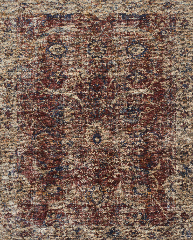 Loloi Rugs Porcia Collection Rug in Red, Beige - 6.6 x 9.3 feet