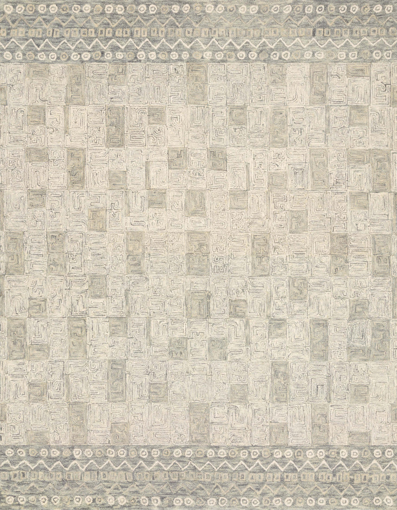 Loloi Rugs Priti Collection Rug in Pewter, Natural - 7.8 x 7.8 feet