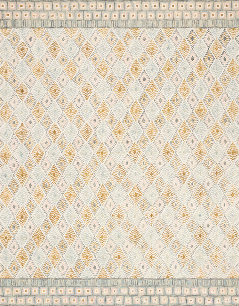 Loloi Rugs Priti Collection Rug in Mist, Gold - 7.8 x 9.8 feet