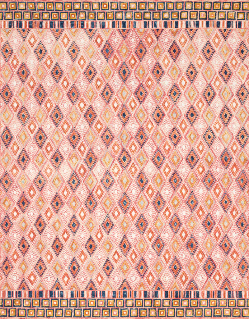 Loloi Rugs Priti Collection Rug in Pink, Sunset - 7.8 x 7.8 feet