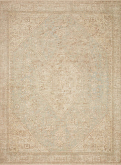 Loloi Rugs Priya Collection Rug in Ocean, Ivory - 7.8 x 9.8 feet