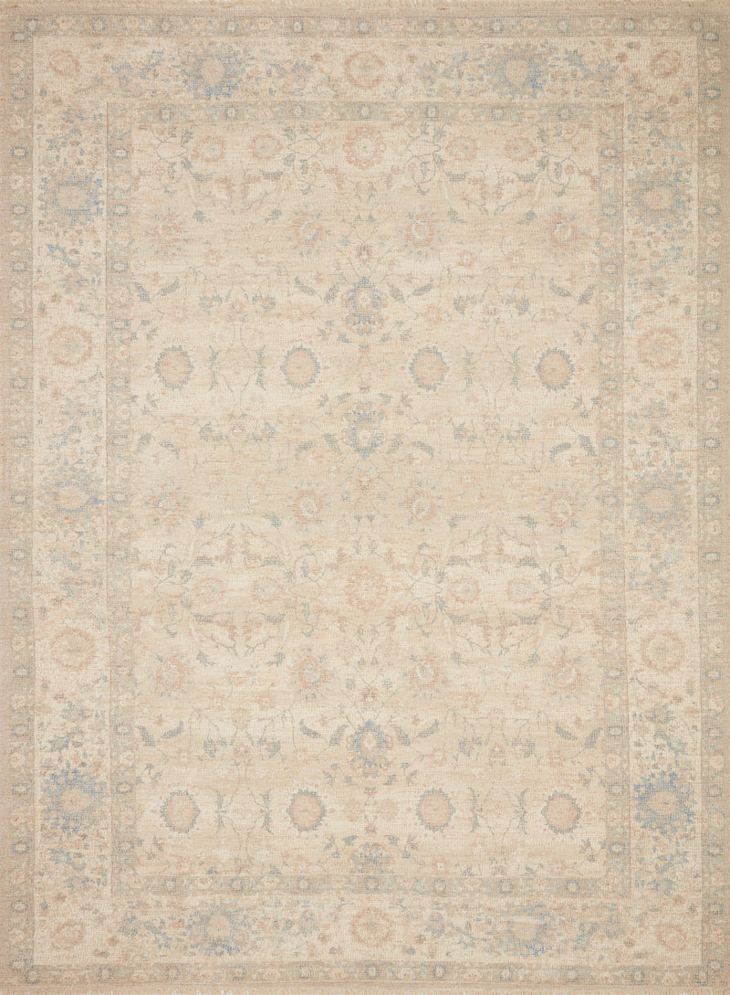 Loloi Rugs Priya Collection Rug in Natural, Blue - 7.8 x 9.8 feet