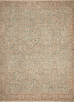 Loloi Rugs Priya Collection Rug in Denim, Rust - 8.5 x 12 feet