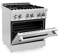 ZLINE Appliance Package - 30 in. Dual Fuel Range, 30 in. Range Hood, Microwave Oven, 3KP-RARHC30-DWV