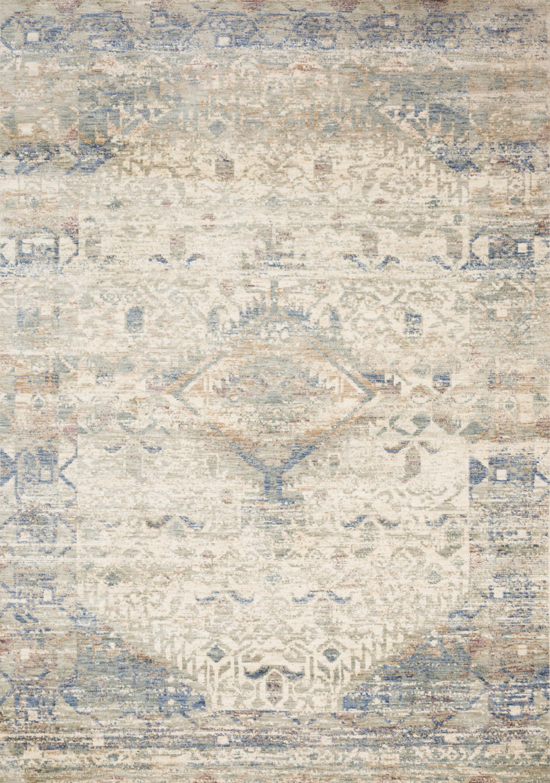 Loloi Rugs Revere Collection Rug in Ivory, Blue - 7.8 x 10 feet