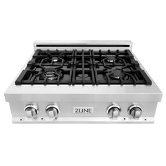 ZLINE Kitchen Package with 30 in. Stainless Steel Rangetop and 30 in. Double Wall Oven, 2KP-RTAWD30