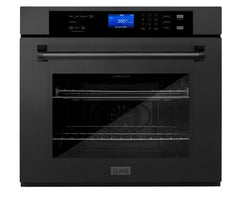 ZLINE Kitchen Package with 36 in. Black Stainless Steel Rangetop and 30 in. Single Wall Oven, 2KP-RTBAWS36