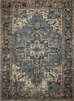 Loloi Rugs Sebastian Collection Rug in Ocean, Midnight - 10.5 x 13.8 feet