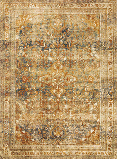 Loloi Rugs Sebastian Collection Rug in Lagoon, Spice - 10.5 x 13.8 feet