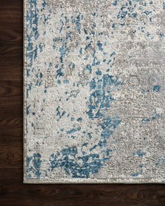 Loloi Rugs Sienne Collection Rug in Dove, Ocean - 5.3 x 7.7 feet