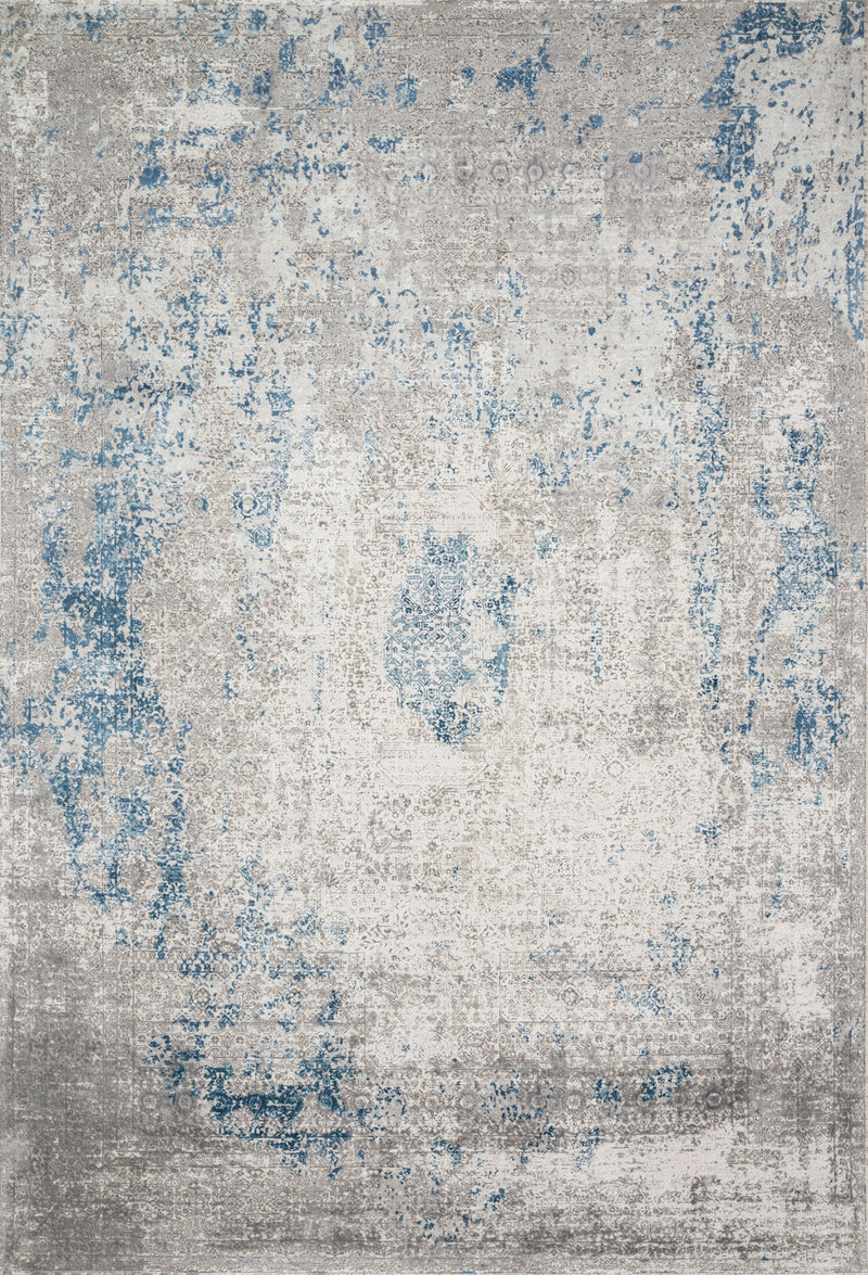 Loloi Rugs Sienne Collection Rug in Dove, Ocean - 2.6 x 12 feet